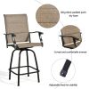 Outdoor Swivel Bar Stools Patio Sling Bar Chairs Padded with Quick Dry Foam, Set of 2 - Set of 2