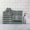 Basic Solid 18-Piece Bath Towel Set Collection - School Grey