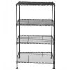 4-Tier Industrial Welded Wire Shelving - Black