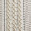 Cotton Printed Curtain Panel with Chenille Stripe and Lining - as Pic