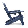 Folding Adirondack Chair Weather Resistant, Outdoor HDPE Lawn Chair - Blue