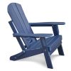 Folding Adirondack Chair Weather Resistant, Outdoor HDPE Lawn Chair - Blue