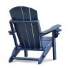 Folding Adirondack Chair Weather Resistant, Outdoor HDPE Lawn Chair - Blue